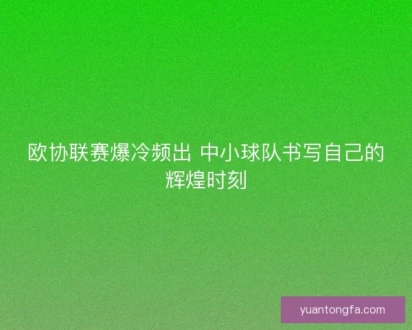 欧协联赛爆冷频出 中小球队书写自己的辉煌时刻